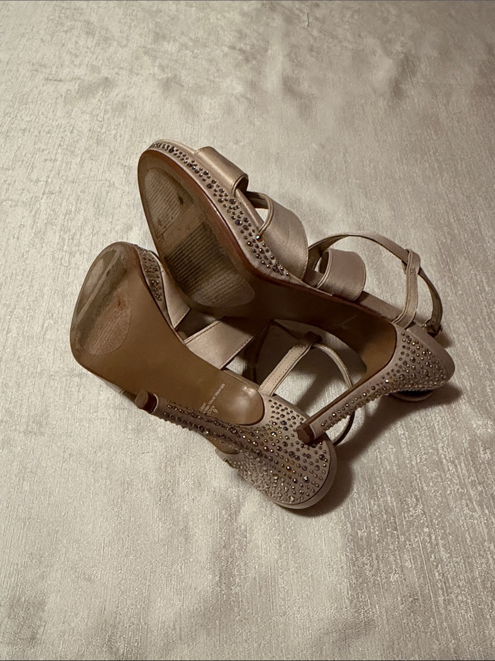 Audrey Brooke Nude Strappy Heel Sandals Heels - Picture 6 of 6